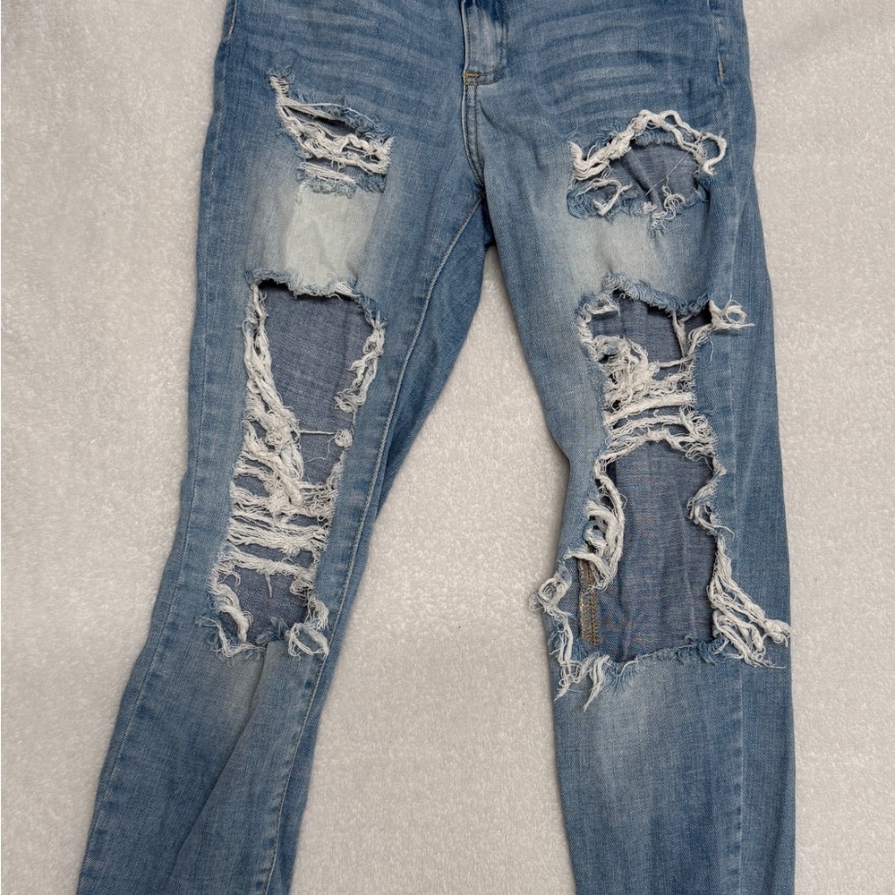 Cello Blue Boyfriend Distressed Jeans